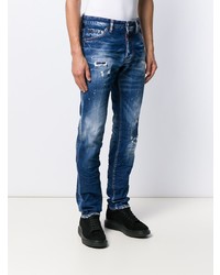 Jean skinny déchiré bleu marine DSQUARED2