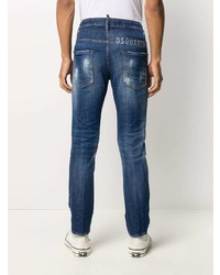 Jean skinny déchiré bleu marine DSQUARED2