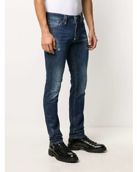 Jean skinny déchiré bleu marine Philipp Plein