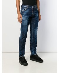 Jean skinny déchiré bleu marine DSQUARED2