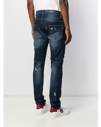 Jean skinny déchiré bleu marine Philipp Plein