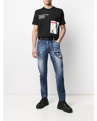 Jean skinny déchiré bleu marine DSQUARED2