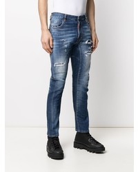 Jean skinny déchiré bleu marine DSQUARED2