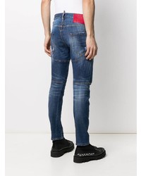 Jean skinny déchiré bleu marine DSQUARED2