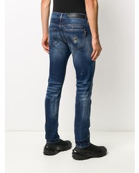 Jean skinny déchiré bleu marine Philipp Plein