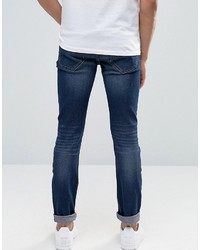 Jean skinny déchiré bleu marine