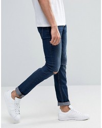 Jean skinny déchiré bleu marine