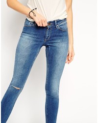 Jean skinny déchiré bleu Asos