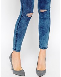 Jean skinny déchiré bleu Asos