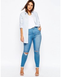 Jean skinny déchiré bleu Asos