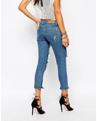 Jean skinny déchiré bleu Asos