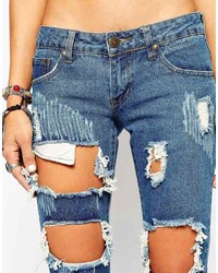 Jean skinny déchiré bleu Asos