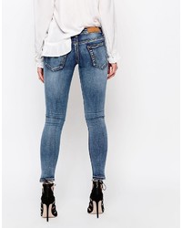 Jean skinny déchiré bleu