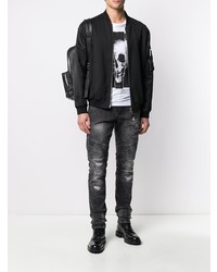 Jean skinny déchiré gris foncé Philipp Plein