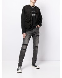 Jean skinny déchiré gris foncé Ksubi