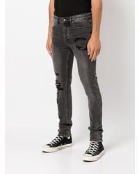 Jean skinny déchiré gris foncé Ksubi