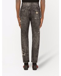 Jean skinny déchiré gris foncé Dolce & Gabbana