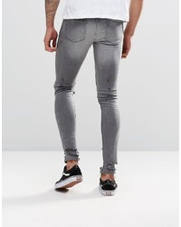 Jean skinny déchiré gris Asos