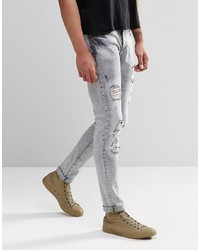 Jean skinny déchiré gris