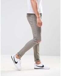 Jean skinny déchiré gris Asos