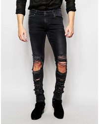 Jean skinny déchiré noir Asos