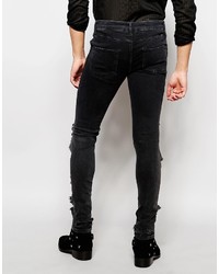 Jean skinny déchiré noir Asos