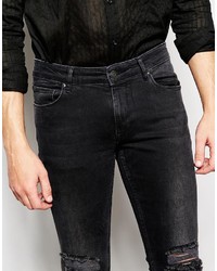 Jean skinny déchiré noir Asos