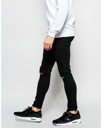 Jean skinny déchiré noir Asos