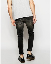 Jean skinny déchiré noir Asos