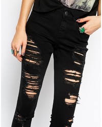 Jean skinny déchiré noir Asos