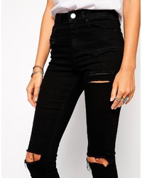 Jean skinny déchiré noir Asos