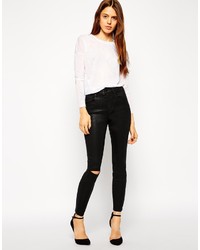 Jean skinny déchiré noir Asos