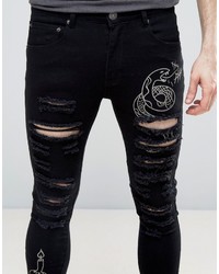 Jean skinny déchiré noir