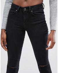 Jean skinny déchiré noir Asos