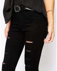 Jean skinny déchiré noir