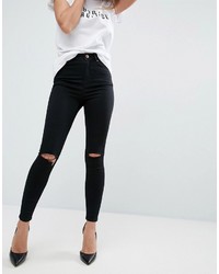 Jean skinny déchiré noir Asos