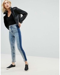 Jean skinny délavé à l'acide bleu clair Asos