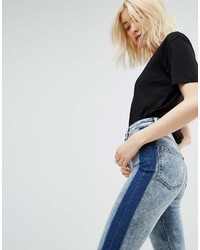 Jean skinny délavé à l'acide bleu clair Asos