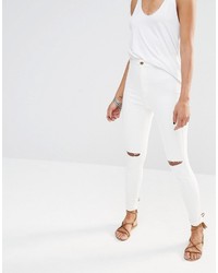 Jean skinny en coton blanc Missguided