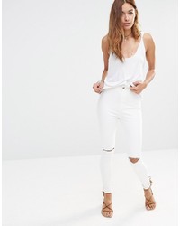 Jean skinny en coton blanc Missguided