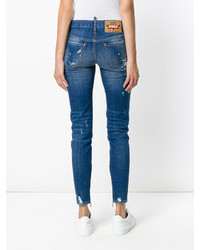 Jean skinny en coton bleu marine Dsquared2