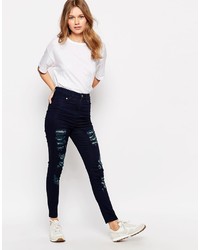 Jean skinny en coton bleu marine WÅVEN