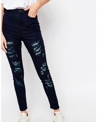 Jean skinny en coton bleu marine WÅVEN