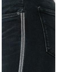 Jean skinny en coton brodé bleu marine CK Calvin Klein