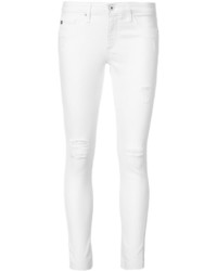 Jean skinny en coton déchiré blanc AG Jeans