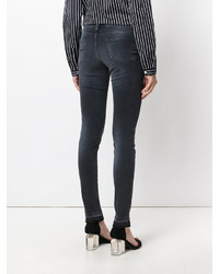 Jean skinny en coton gris foncé Versace