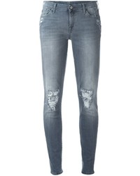 Jean skinny en coton gris 7 For All Mankind