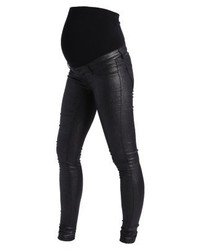 Jean skinny en cuir noir Mamalicious