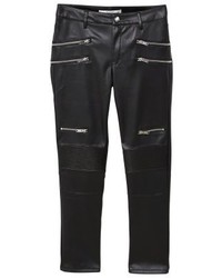 Jean skinny en cuir noir Mango