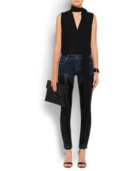 Jean skinny en cuir noir Givenchy